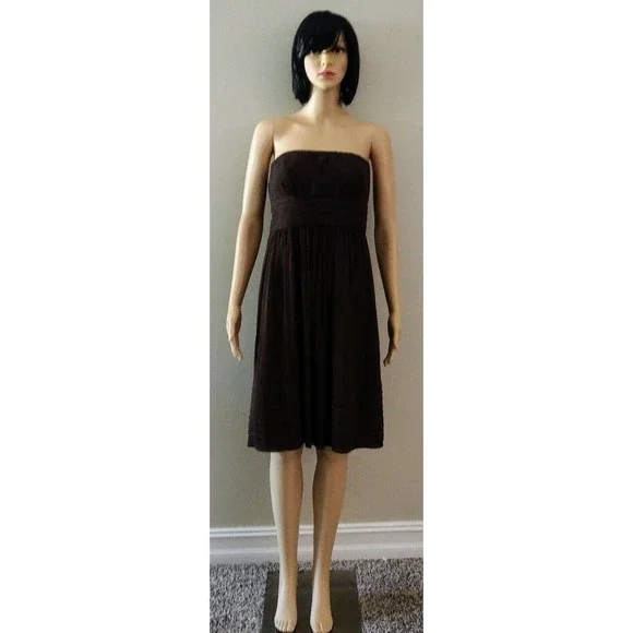 J. Crew Factory | Dresses | Womens J Crew Size 6 Brown 0 Silk Strapless  Dress | Poshmark